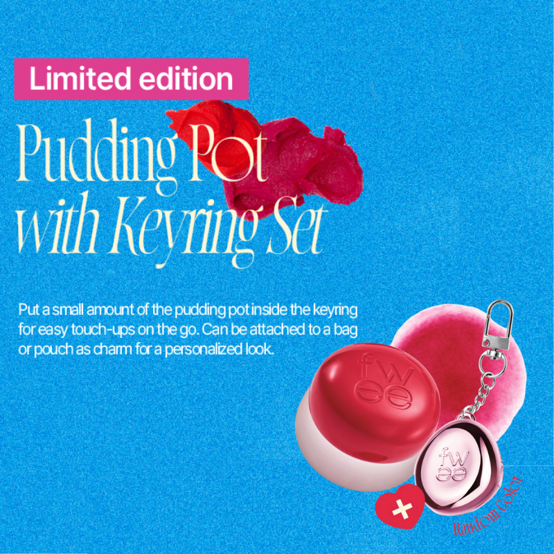 FWEE Lip & Cheek Blurry Pudding Pot + Pendant Keyring Set (Random Keyring Colour)