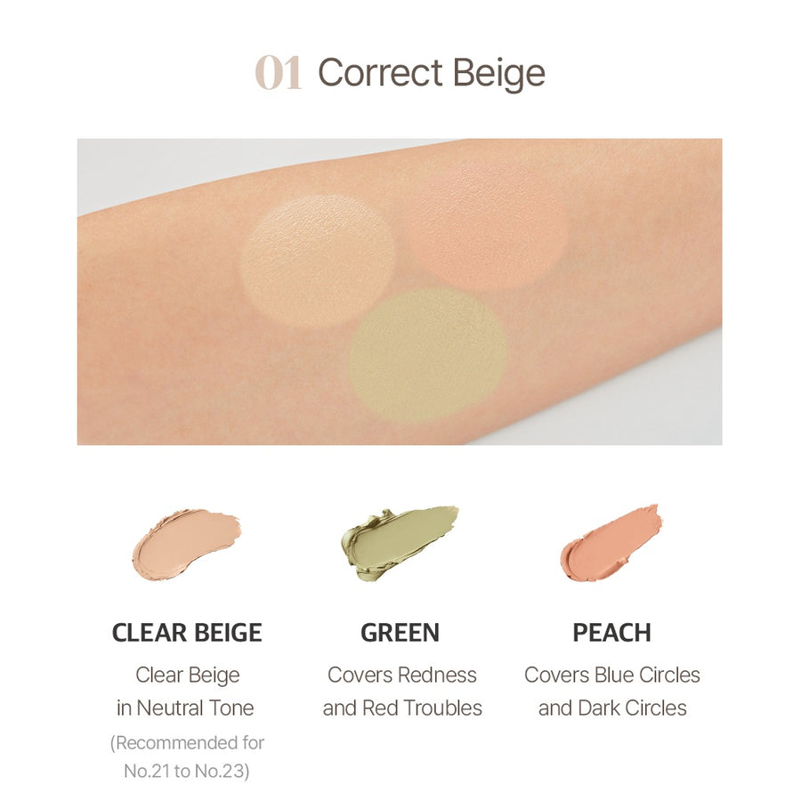 THE SAEM Cover Perfection Triple Pot Concealer - 4 Shades (13.5g)