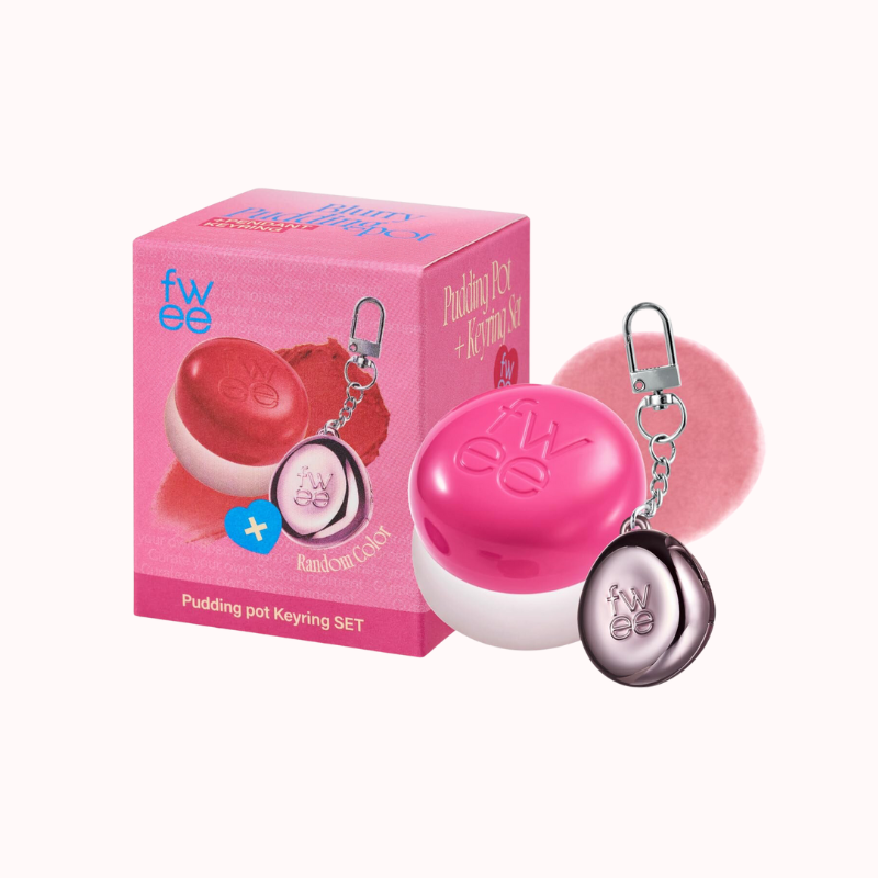 FWEE Lip & Cheek Blurry Pudding Pot + Pendant Keyring Set (Random Keyring Colour)